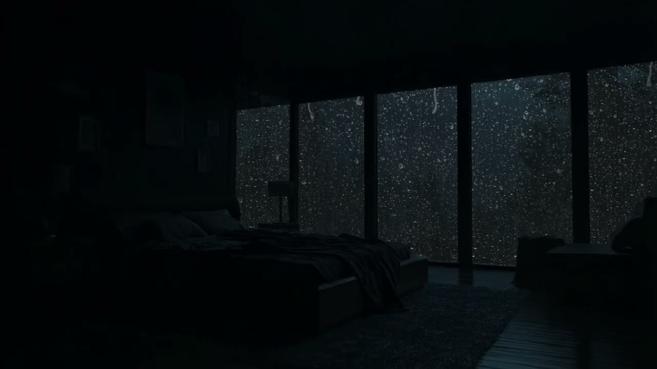 Dark Room, Rainy Night | Calm Rain ASMR Vibes