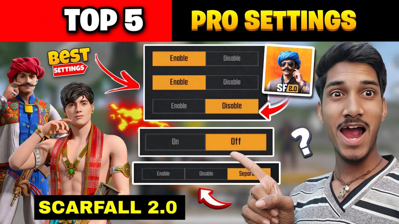 SCARFALL 2.0 Top 5 Best Settings 🔥Vineet Gaming Gyan