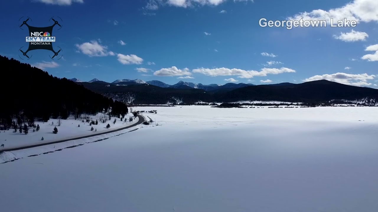 Drone video high above Anaconda, Georgetown Lake