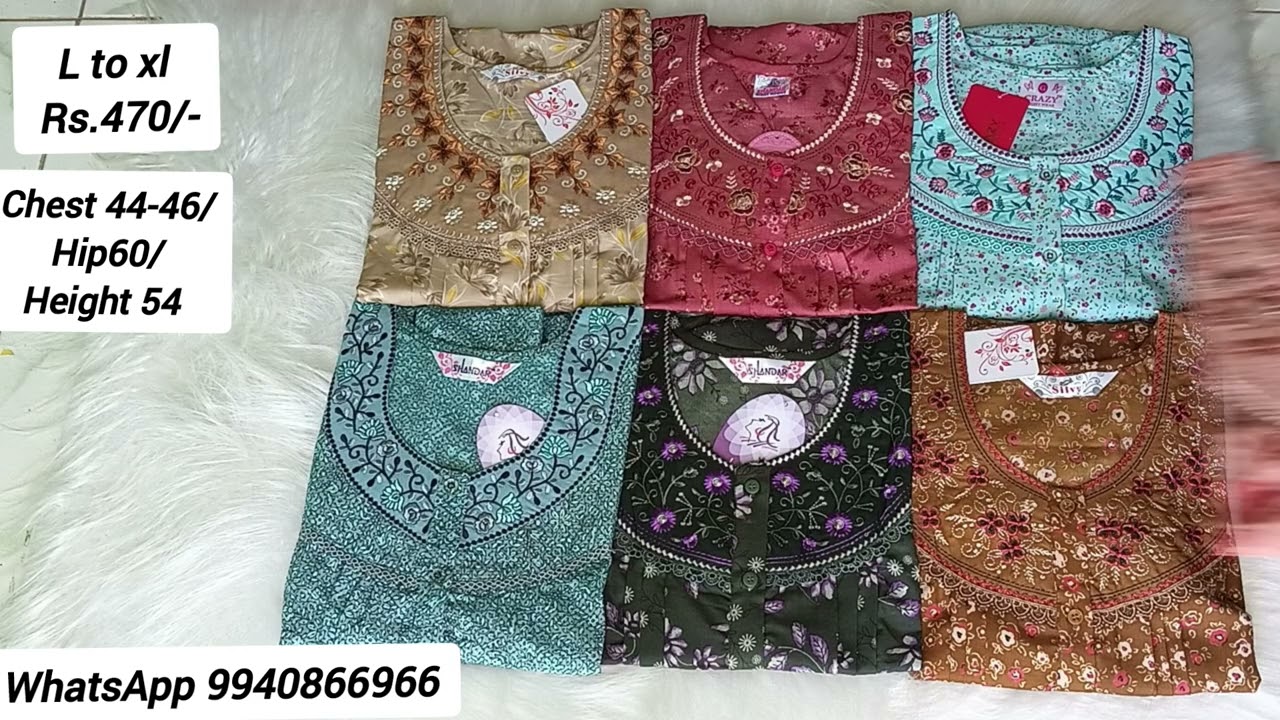Fast selling Spun embroidery nighties L/XL feeding friendly collection BF67 #spunnighties #trending