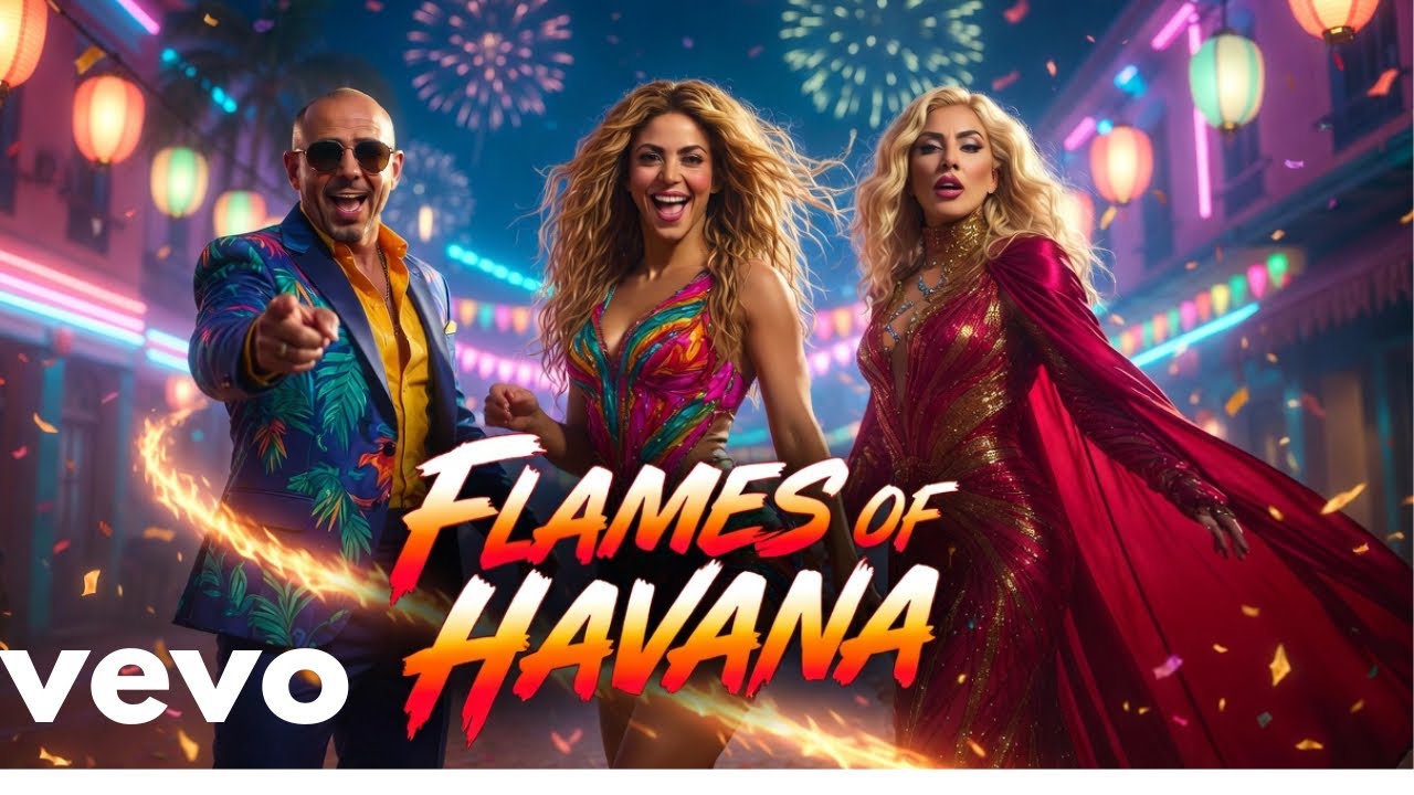 Flames Of Havana - Pitbull, Shakira And Lady Gaga( Official Music Video 2026 ) 