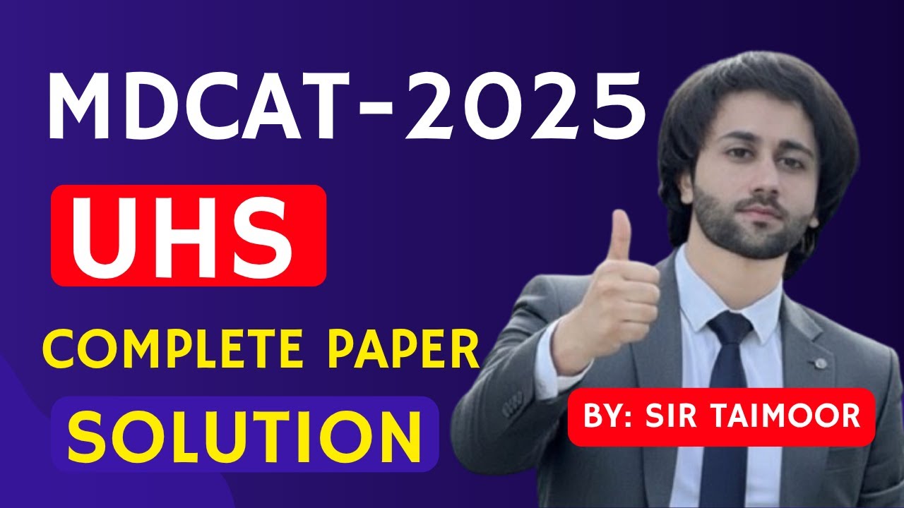 MDCAT 2025 Paper Solution I MDCAT 2025 MCQs I MDCAT 2025 Key I MDCAT 2025 Paper I MDCAT Today MCQs