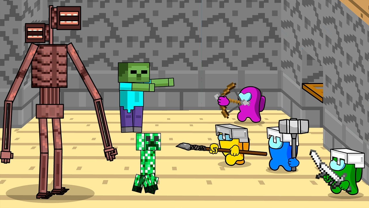 Minecraft Animation: Among Us vs Siren Head Mod