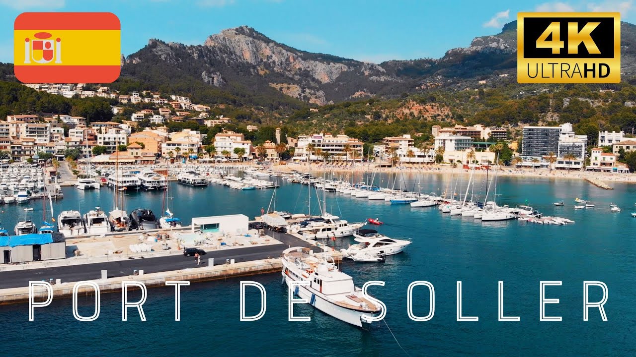 PORT DE SOLLER 4K - Fabulous Beach at Mallorca (Spain) - Relaxing  Drone Footage