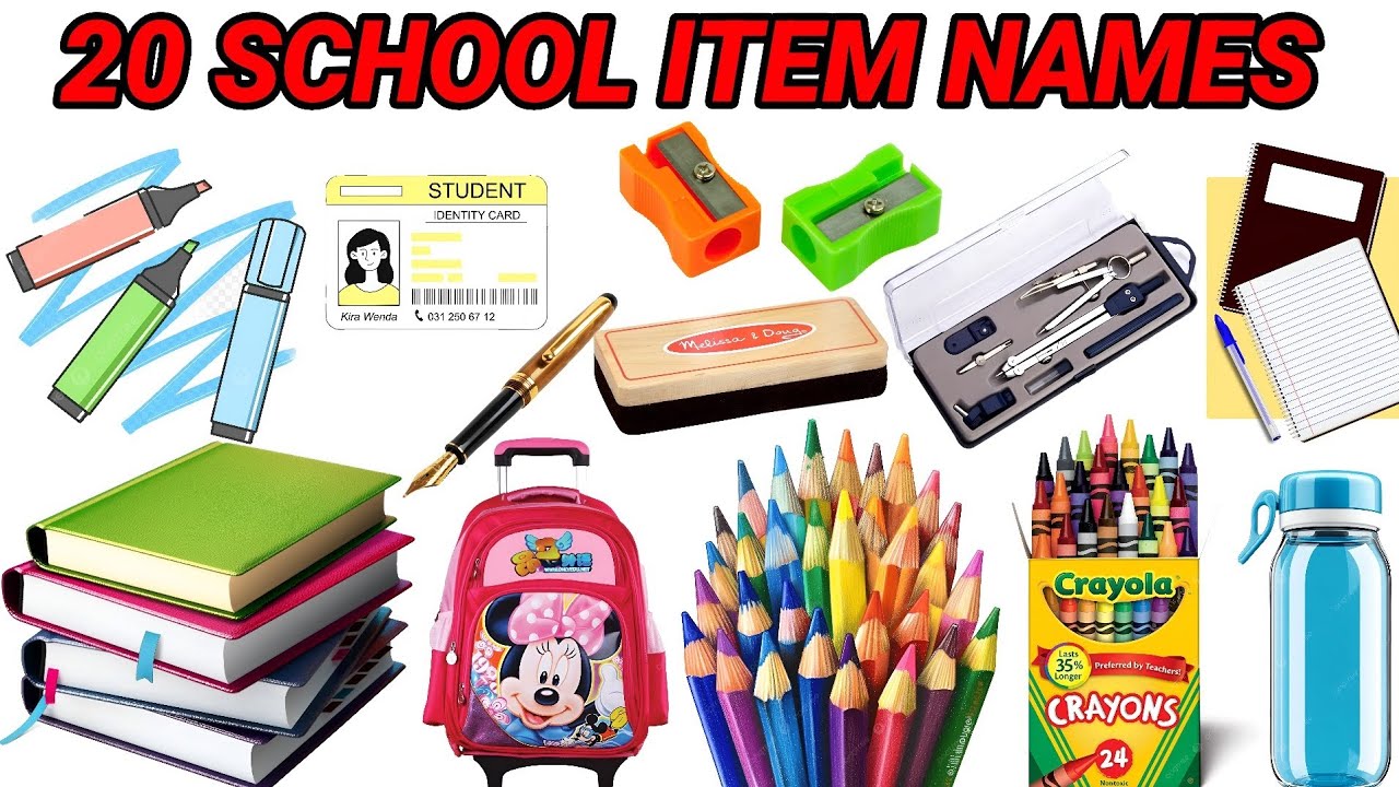 School Use Items for Kids | Learning Video | English & Hindi Names