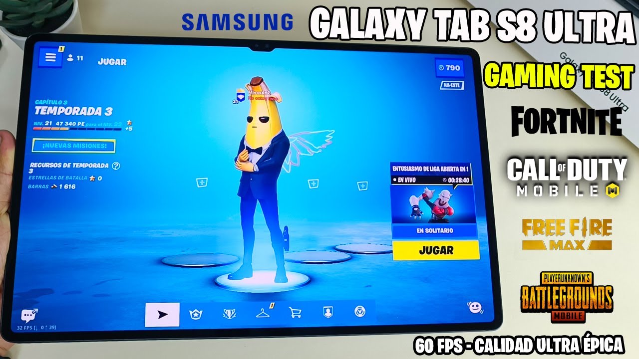 Galaxy Tab S8 Ultra en Perú: Gaming Test: Fortnite, Free Fire Max, Call of Duty y PUBG (SD 8Gen1)