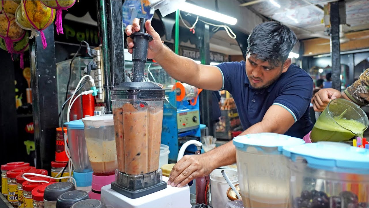 Incredible Thick Mixed Fruits Juice Making