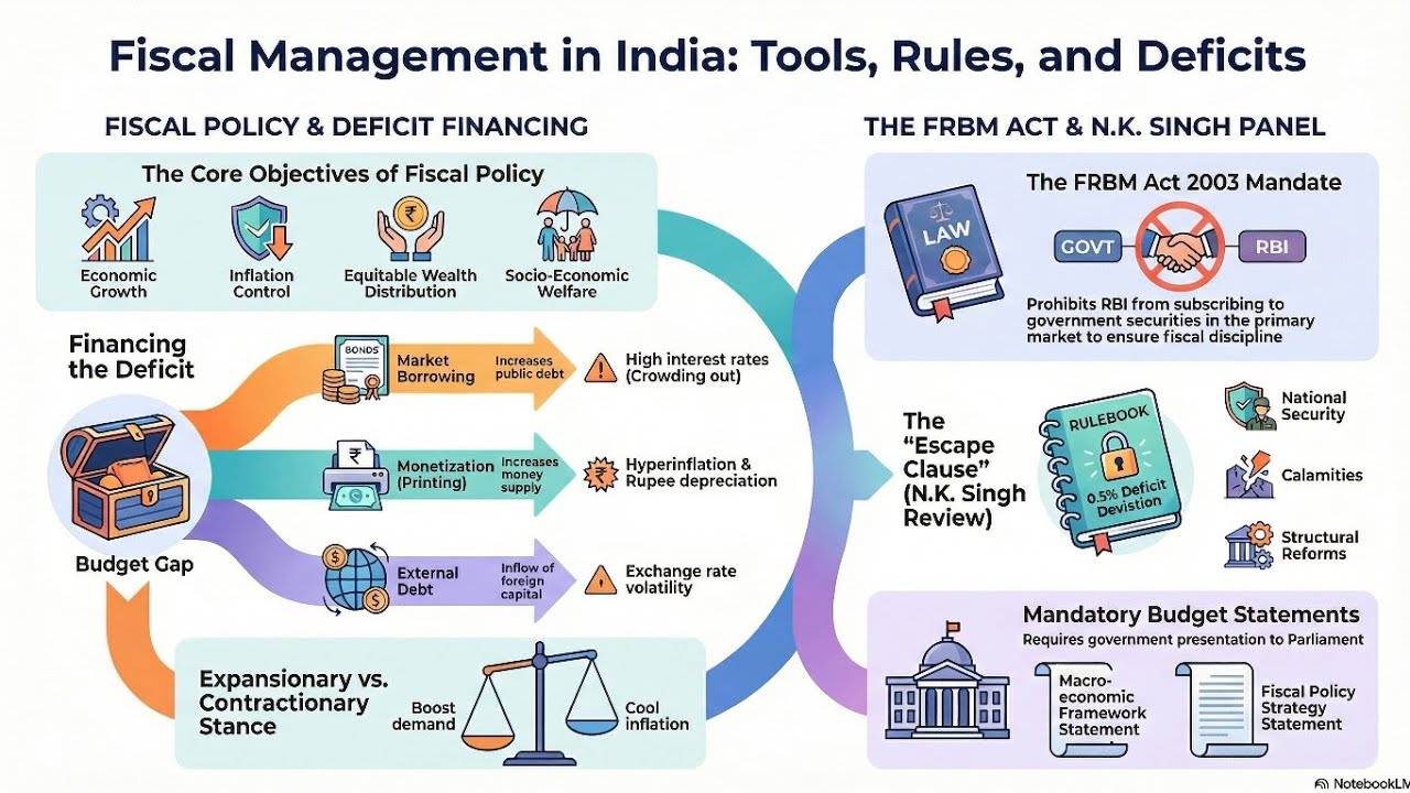 Fiscal Policy | FRBM Act 2003 | Reveiw Committees | Deficit Financing 
