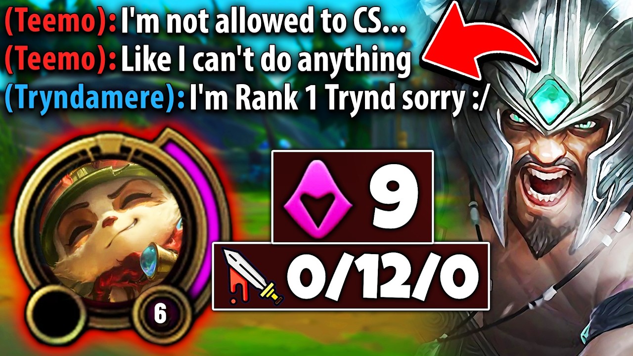 The Story of how I held this poor Teemo to 9 CS in 15 MINUTES... (HE WENT 0/12)