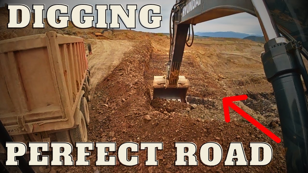 Making New Mining Roads - HYUNDAI HX330A Excavator Operator View