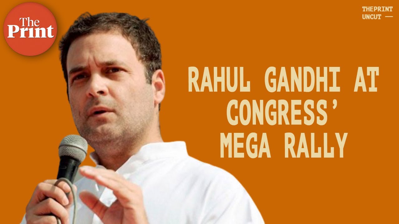 &lsquo;BJP & Sangh leaders divide country, create fear, hatred&rsquo;, says Rahul Gandhi at Congress' mega rally