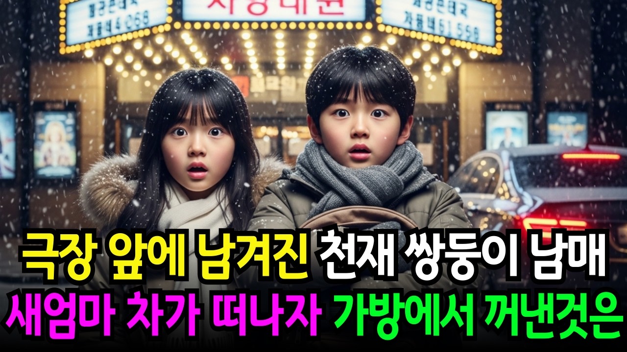 극장에 남겨진 천재 쌍둥이, 새 엄마 차가 떠나자 가방에서 꺼낸것은…|노후사연|시니어사연|반전사연|감동사연|