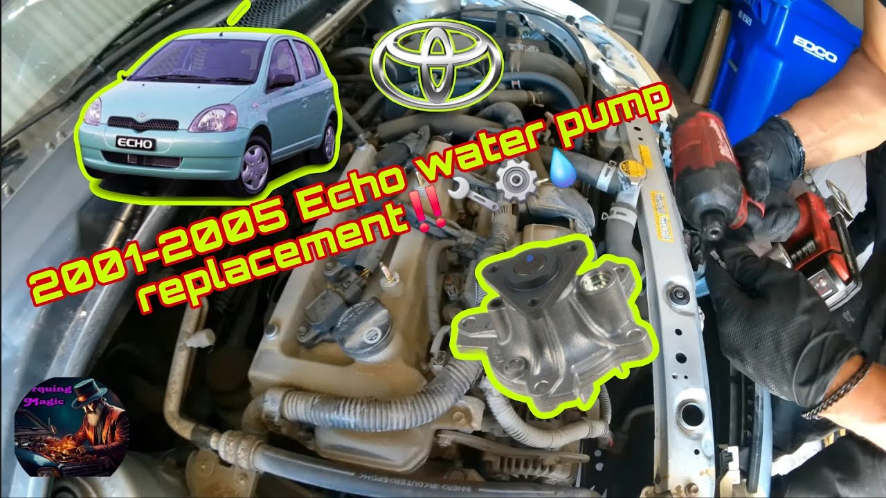 2001-2005 Echo Toyota   Water Pump Replacement Without Dropping Engine💪🏼🔧