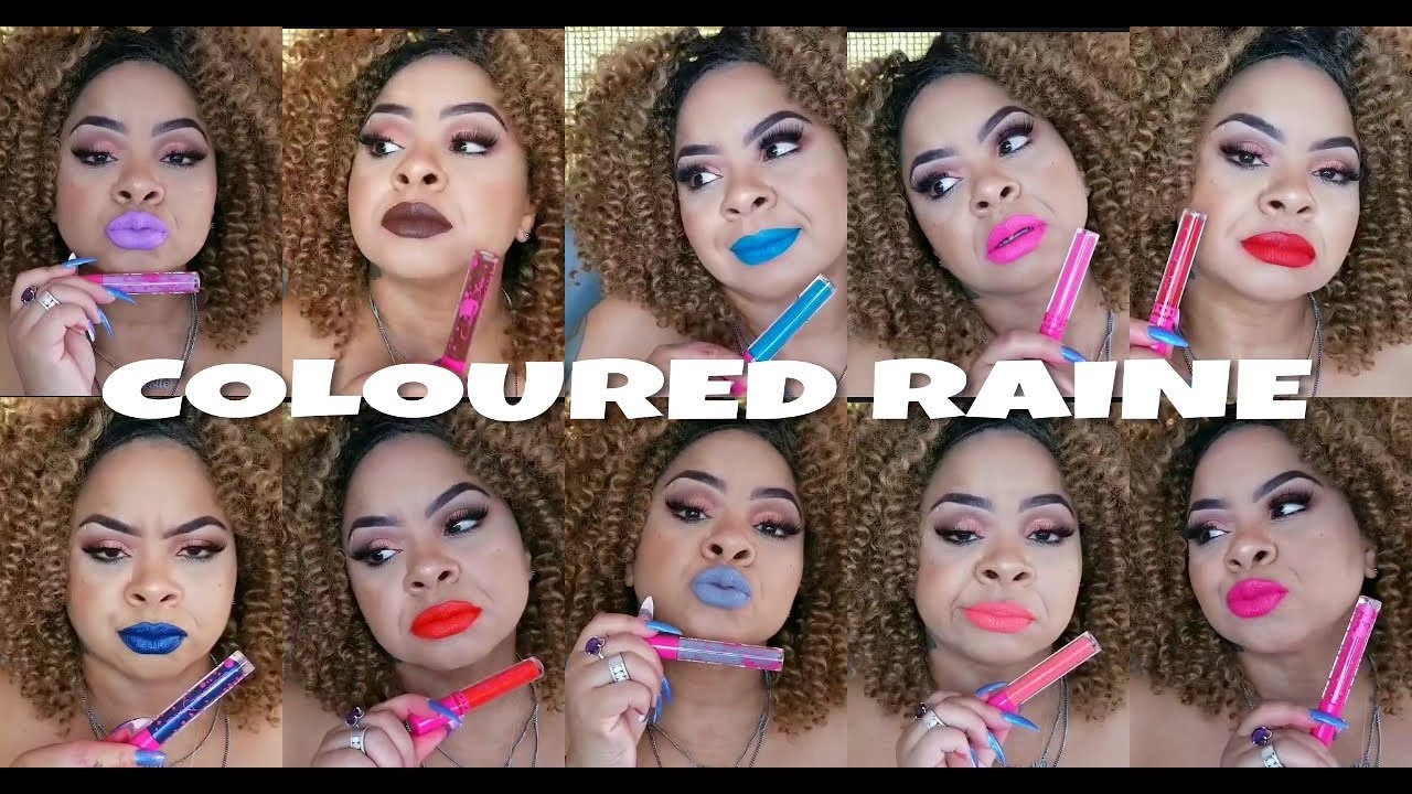 COLOURED RAINE LIQUID LIPSTICK COLLECTION♡ LIP SWATCHES ♡ THOUGHTS