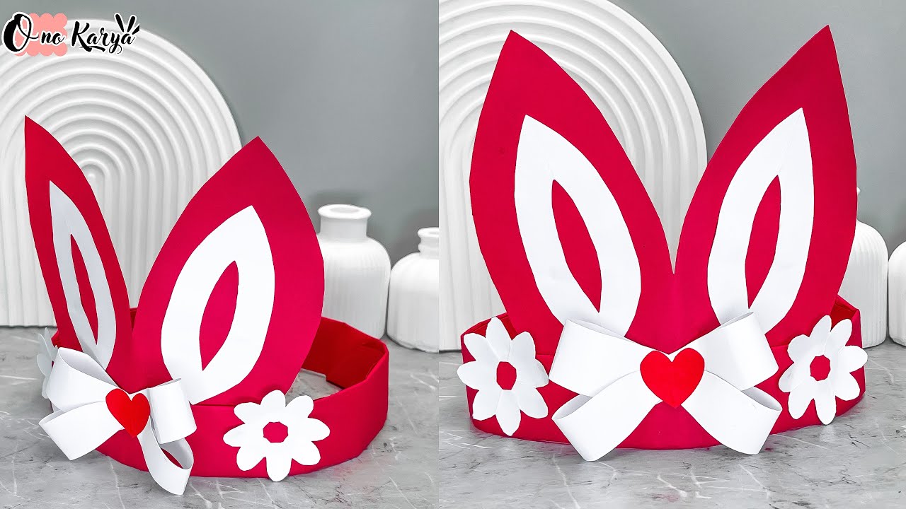 Cara membuat topi 17 agustus / hiasan kepala karnaval kreatif dari kertas karton 