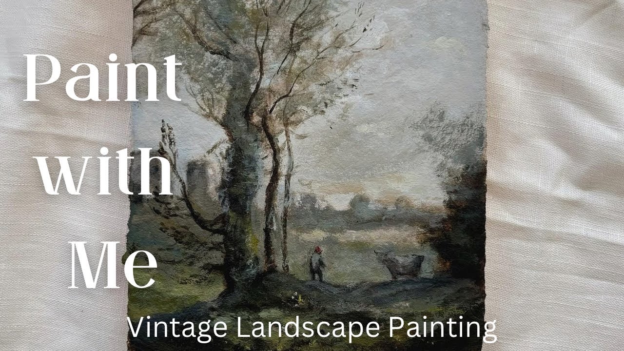 Paint with me | Vintage landscape painting in acrylic