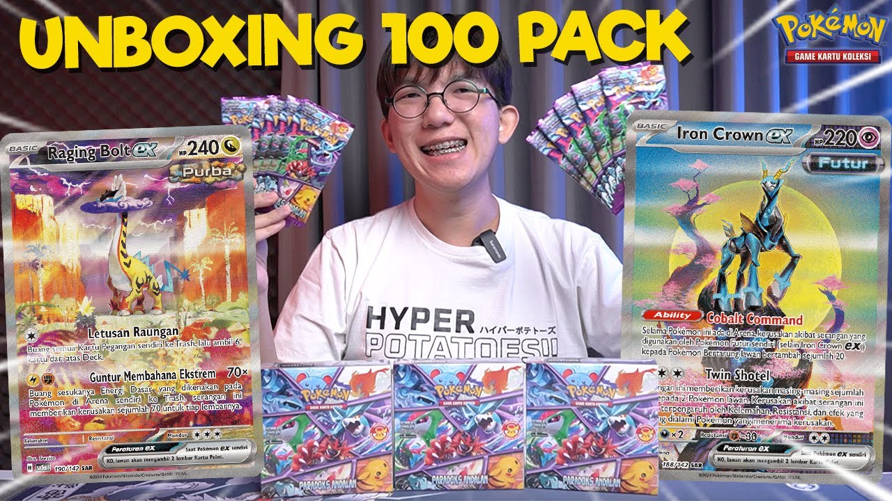POKEMON PURBA & FUTUR MUNCUL SEMUA!! UNBOXING 100 PACK PARADOKS ANDALAN!! - Pokemon TCG Indonesia