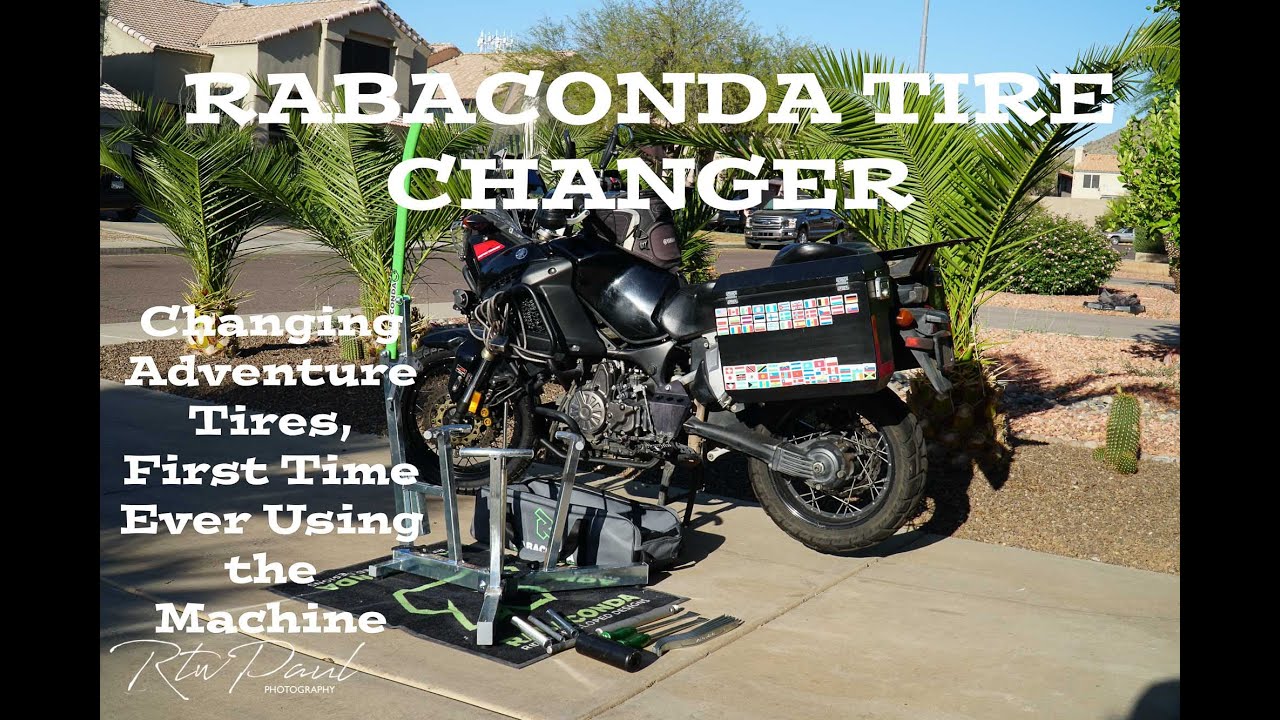 Rabaconda ADV and dual sport tire changer, first ever use