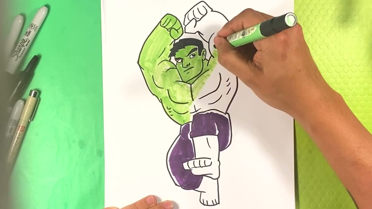 EASY How to Draw HULK + Color
