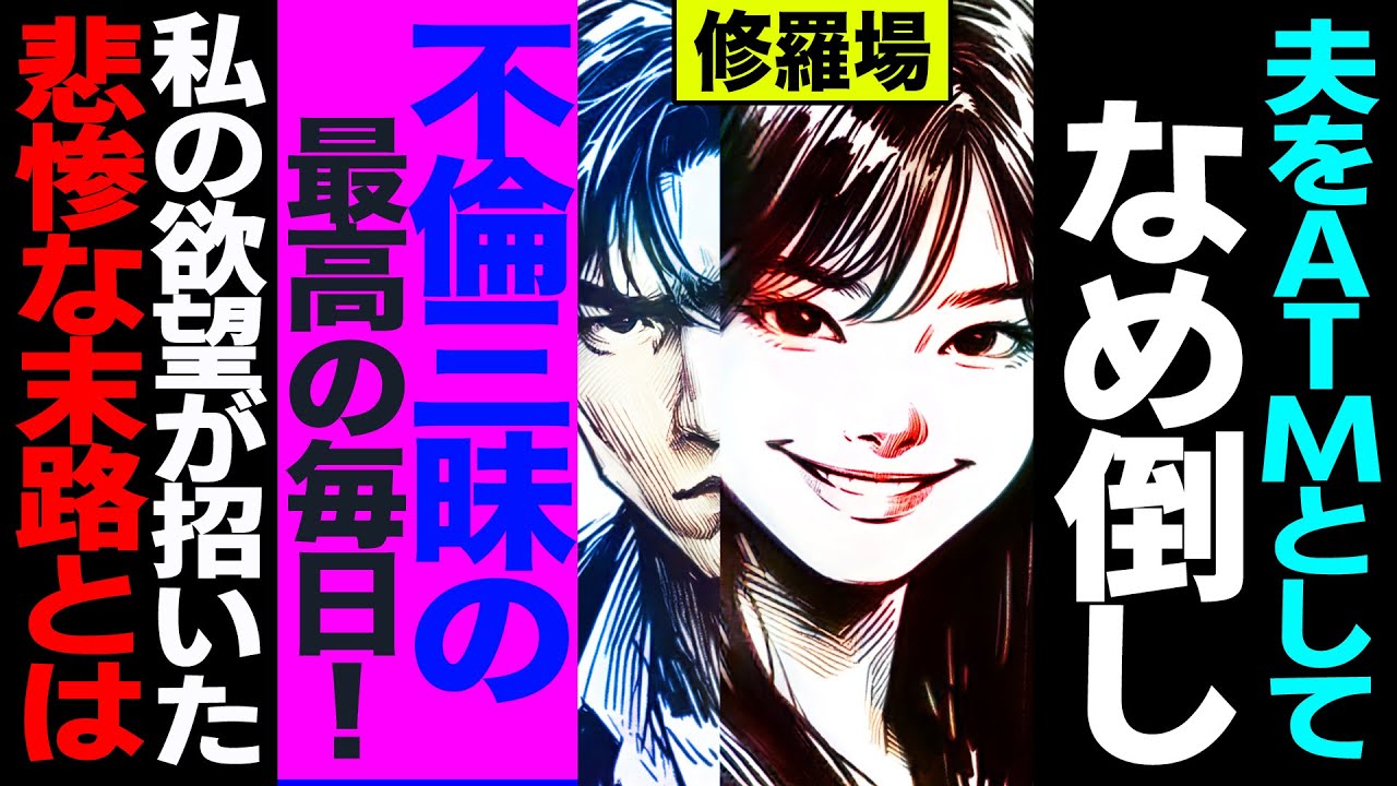 【漫画】夫をATMとしてなめ倒し、不倫三昧の最高の毎日！私の欲望が招いた悲惨な末路とは...(修羅場)【セカイノナミダ】