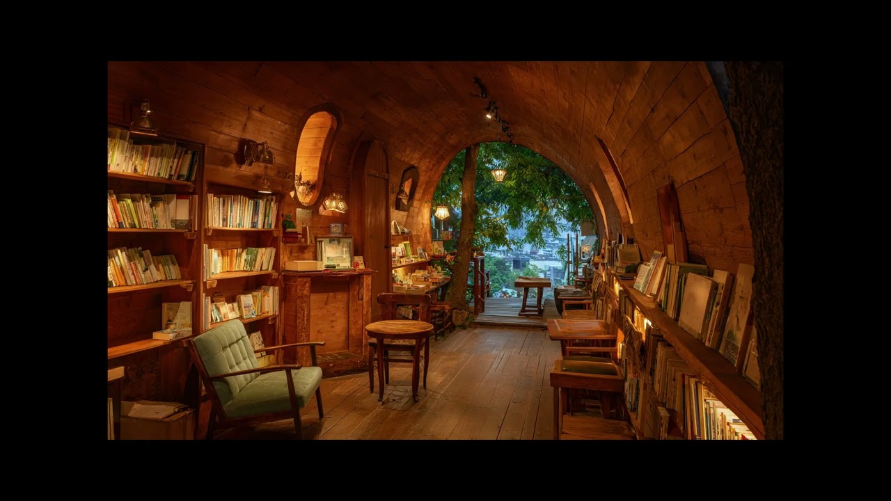 【作業用BGM】読書に集中できる一杯｜大木の中の本屋兼カフェ〜静かなLOFI BGM〜