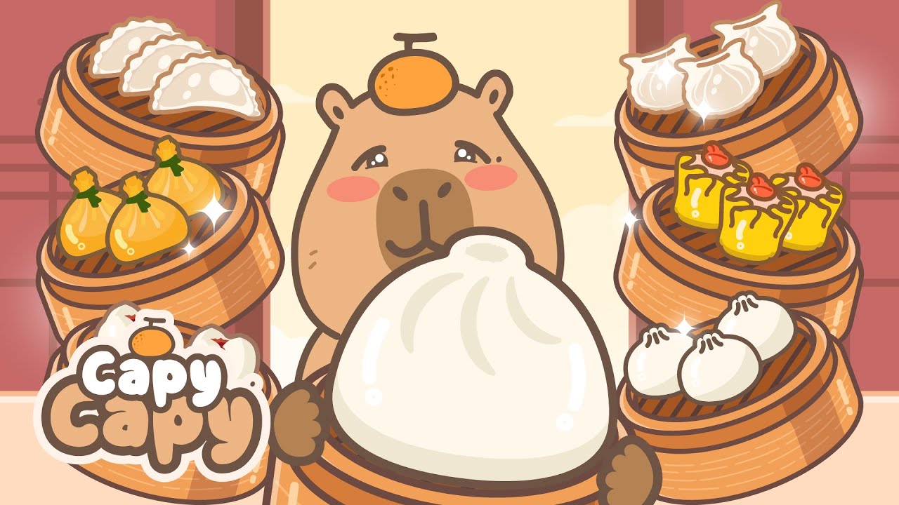 Capy Capy / Capybara cartoon / Dimsum / ASMR mukbang