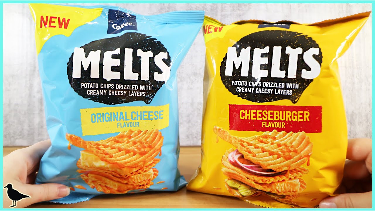 Calbee Melts Drizzled Potato Chips Review! Cheeseburger & Original Cheese Flavours! | Birdew Reviews