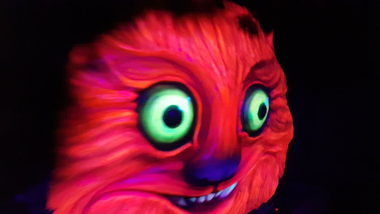Alice in Wonderland POV. In the dark. Blackpool Pleasure Beach. November 2021.