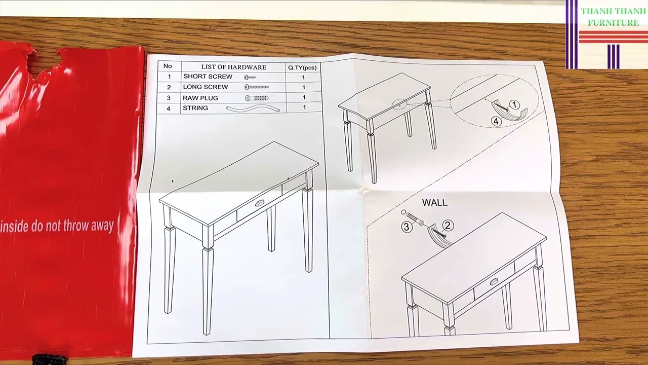 CONSOLE TABLE - ASSEMBLY INSTRUCTION