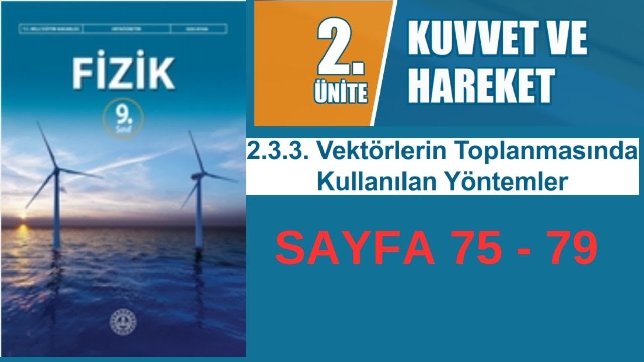 9. Sınıf Fizik | 2. Ünite | Vektörlerin Toplanma Yöntemleri Uç Uca Ekleme ve Paralelkenar Sayfa75-79