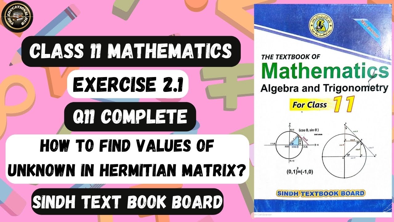 Exercise 2.1 Question 11 Complete - How To Find Unknown In Matrices Complete Concept | Class 11