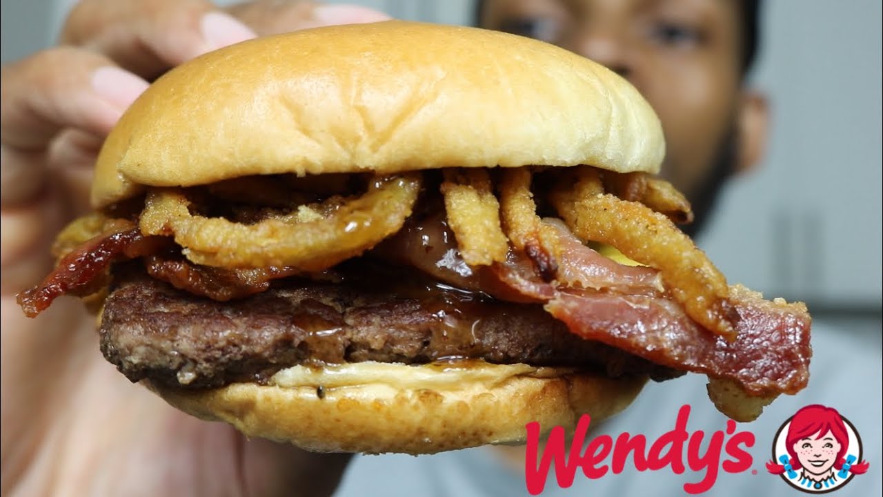 EATING WENDYS NEW BOURBON BACON CHEESEBURGER!