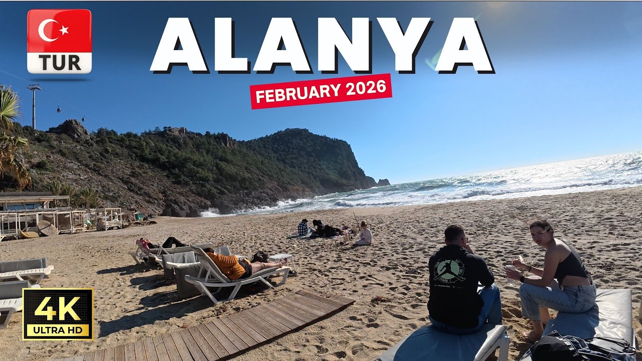 Alanya Cleopatra Beach, Cable Car and Damlatas | Antalya Turkey | February 2026 [4K HD]