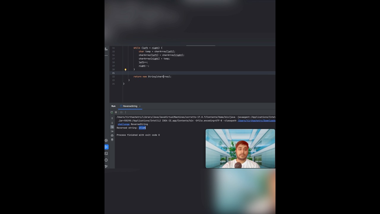 Reverse a String Without Using Built-In Functions | Java Coding Interview Question