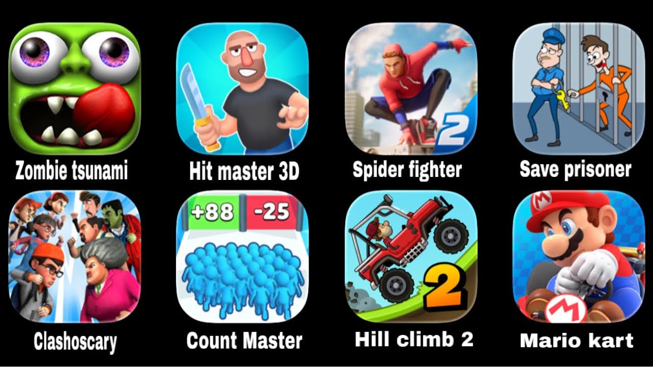 Zombie Tsunami & Spider Fighter 3D & Save prisoner Gameplay please subscribe 🙏😒