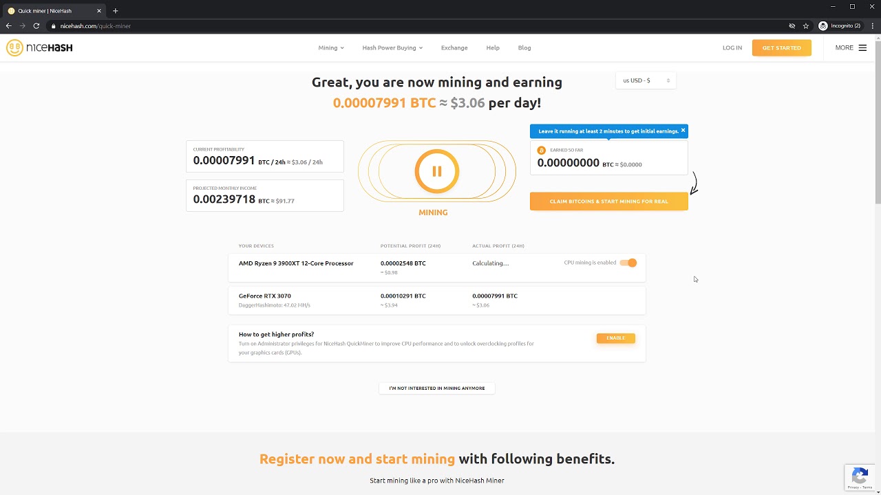 NiceHash QuickMiner Demonstration - How to start mining with NiceHash in just a few clicks!