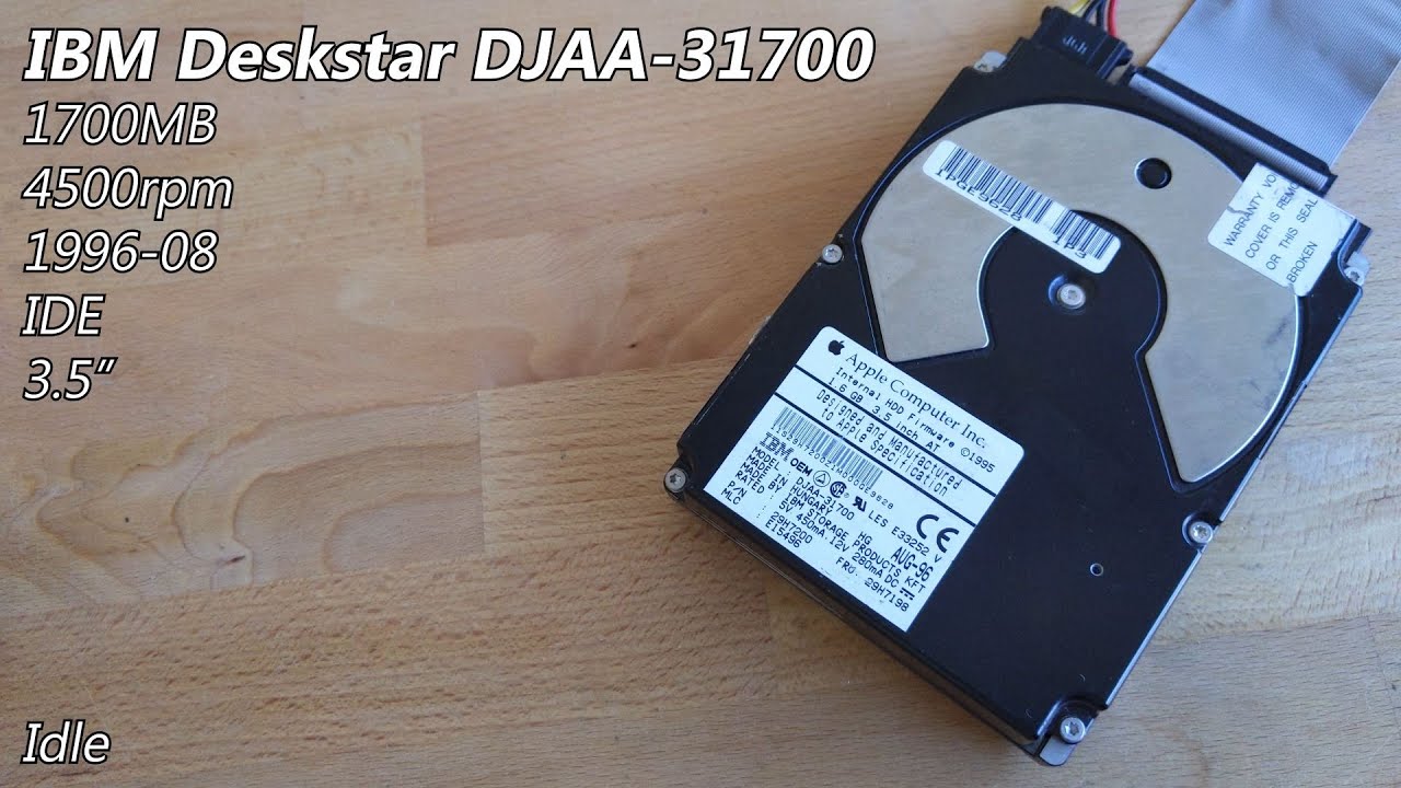 IBM Deskstar DJAA-31700 1700MB (1996) - Hard Drive Sounds