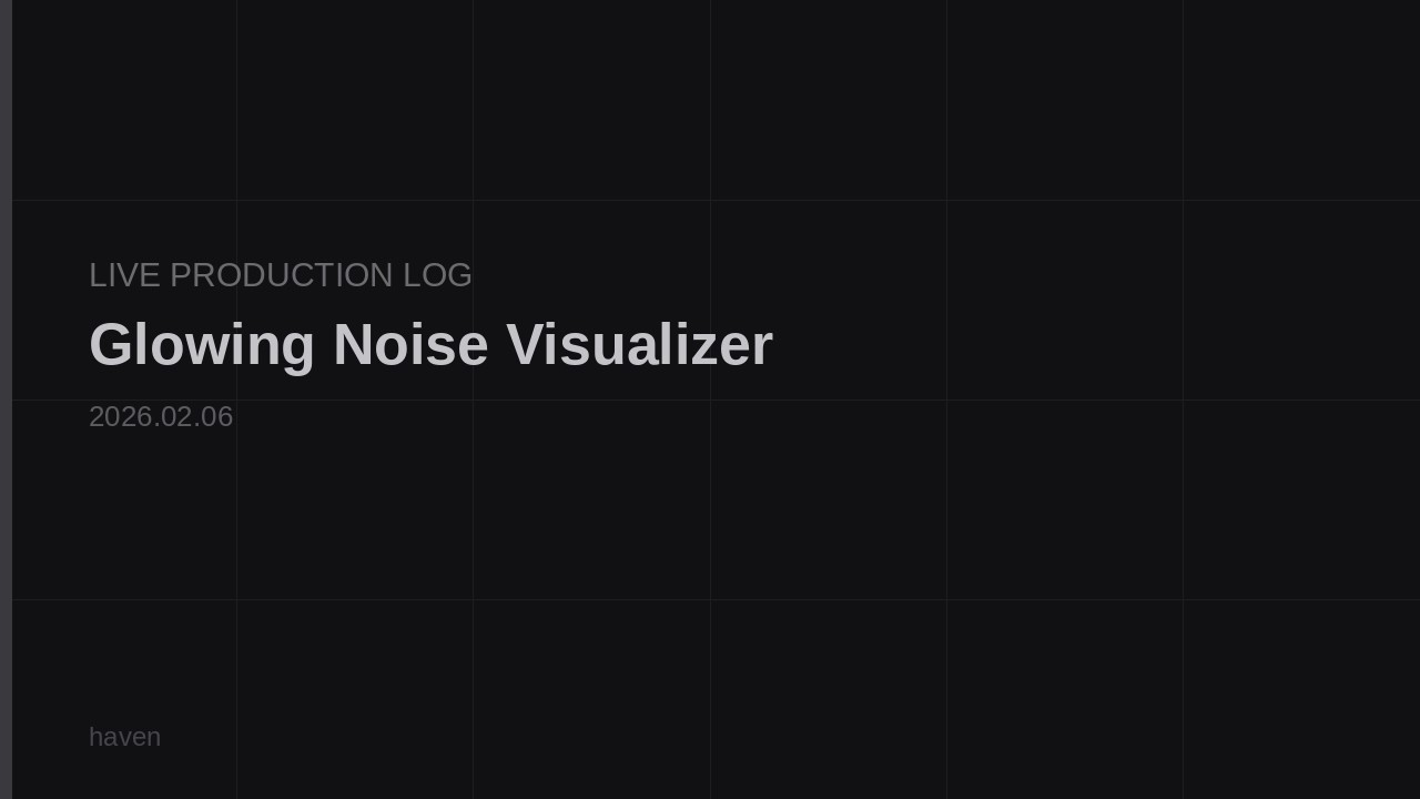 Work Session | Audio Visualizer | I want to make something that looks like glowing noise.