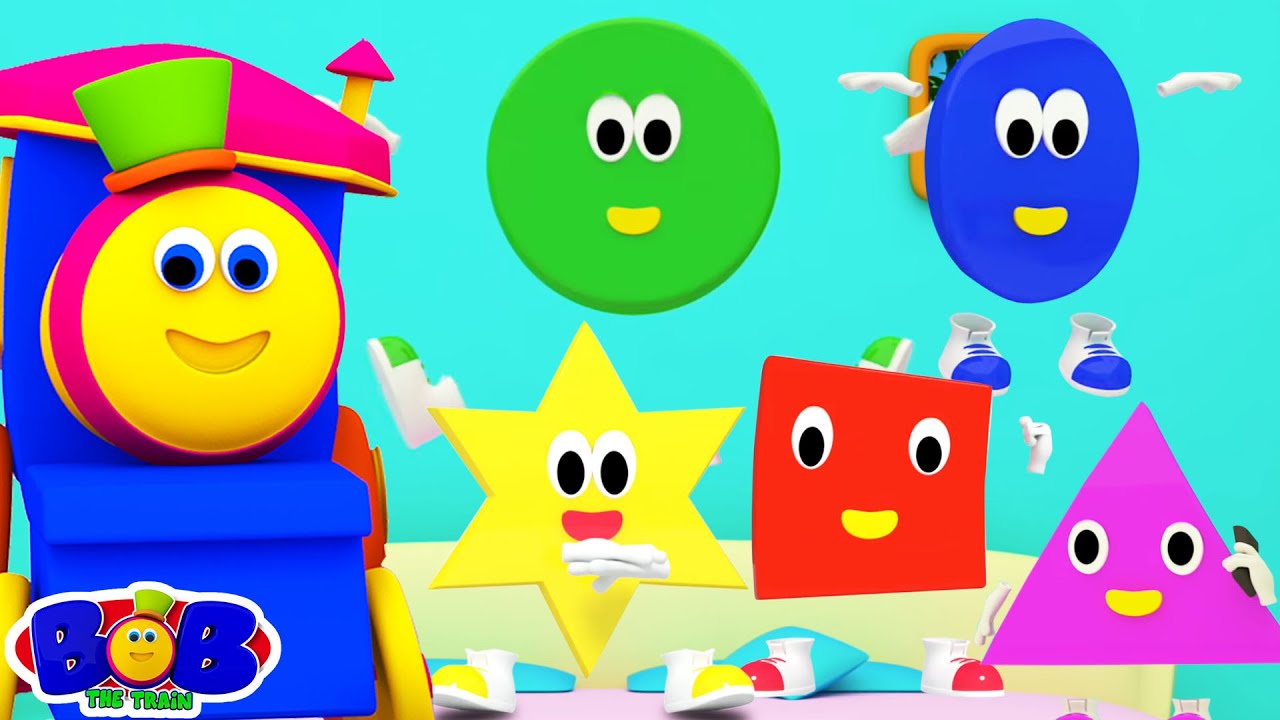Five Little Shapes Song & Cartoon Video for Kids by Bob The Train