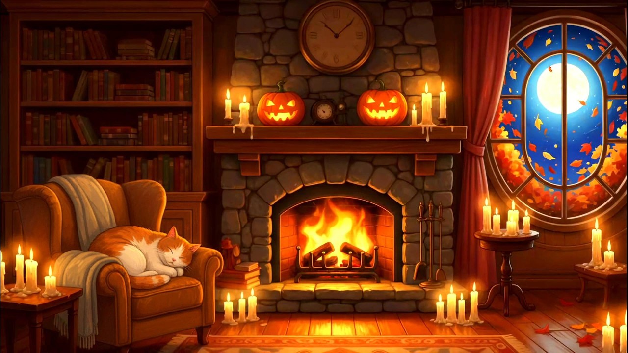 Rain & Fireplace Lofi Ambience 🔥 Crackling Fire Sounds for Calm Nights