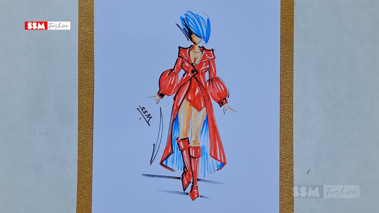SSM Fashion 2026: Red Coat & Blue Hair Trend | Avant-Garde Runway Lookbook
