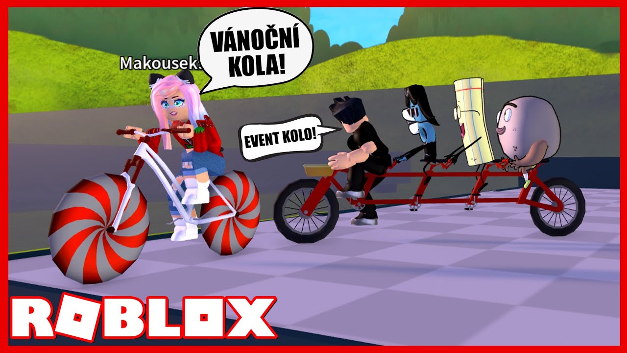VÁNOČNÍ KOLA A SPECIÁLNÍ ČTYŘKOLO?😂 Roblox Obby But You're on a Bike w/@Makousek