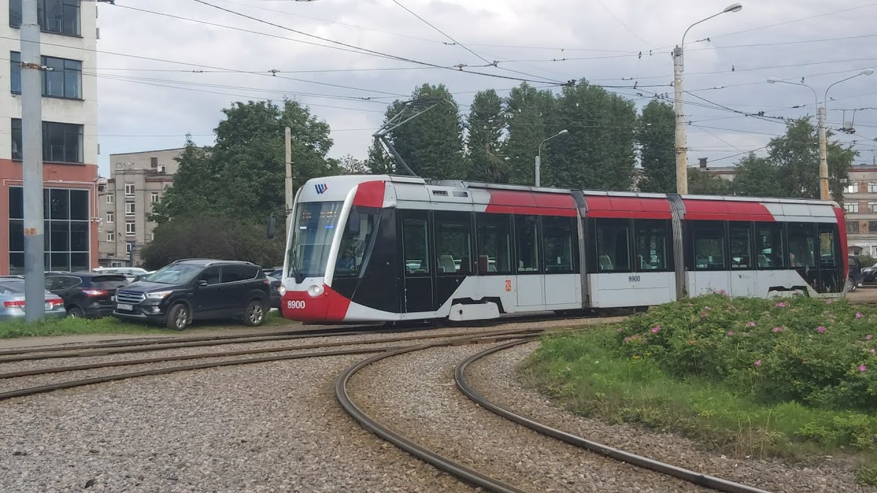 Трамвай, маршрут №60 Alstom Citadis 301 CIS б.8900 (13.08.2020) Санкт-Петербург