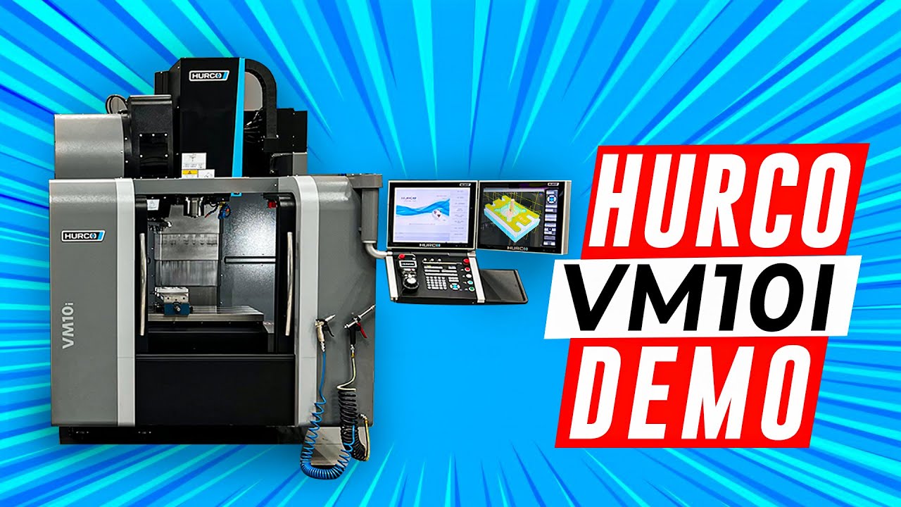 HURCO VM10i demo cut - cutting metal - HD 1080p