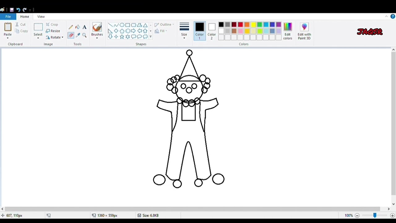 Joker Drawing | Cartoon | Joker | Art | Painting | Easy Cute Drawing | How to Draw in MS Paint