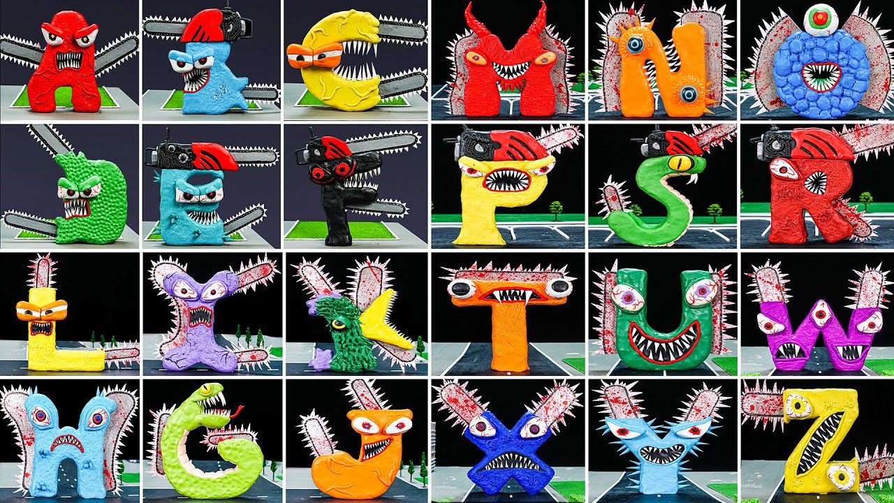 😱😱 Making ALPHABET LORE MONSTER in CHAINSAW MAN [A to Z] Sculptures with Clay | Alphabet Lore clay