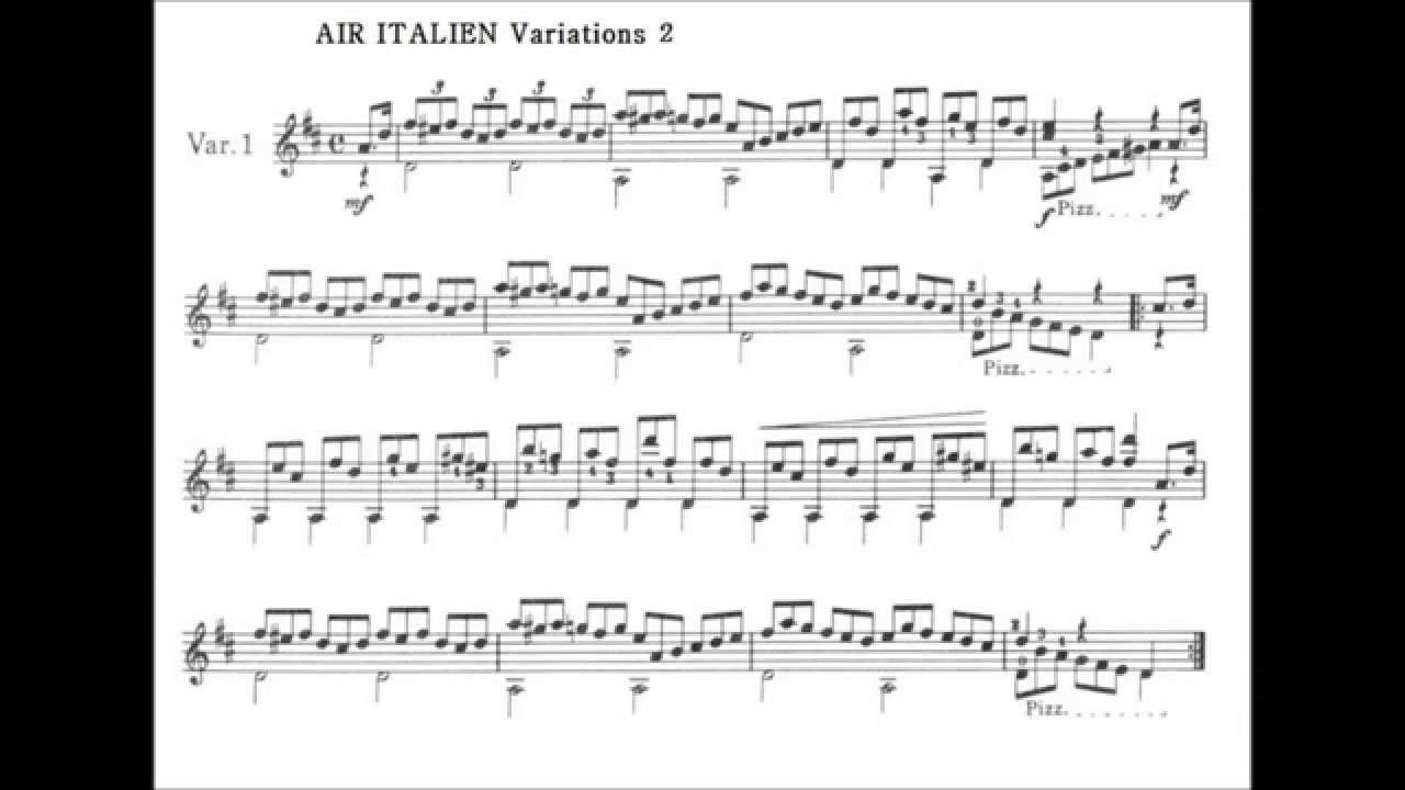 Matteo Carcassi Op.59 No.41, AIR ITALIEN Variations