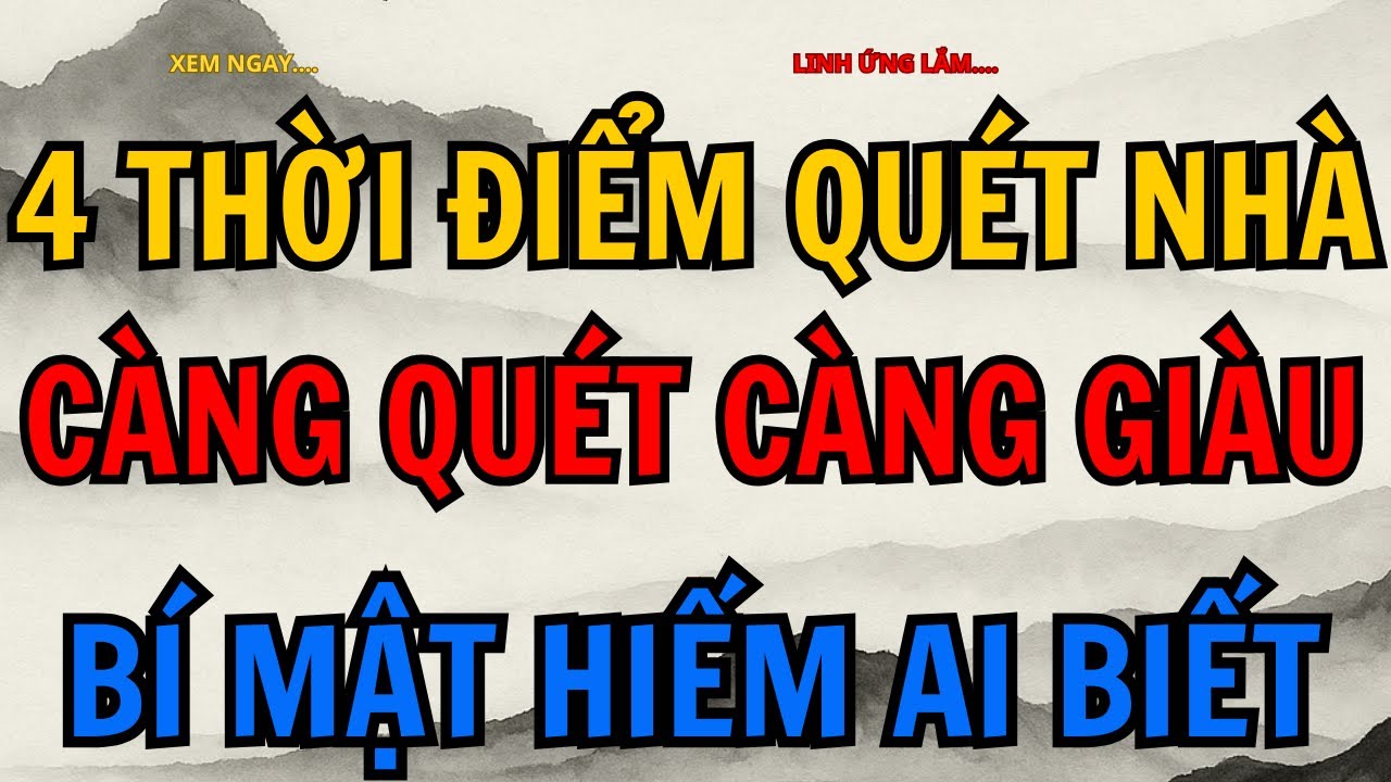 CỨ QUÉT NHÀ VÀO 4 GIỜ NÀY GIÀU CỰC NHANH, CÀNG QUÉT CÀNG GIÀU #loiphatday #phongthuy