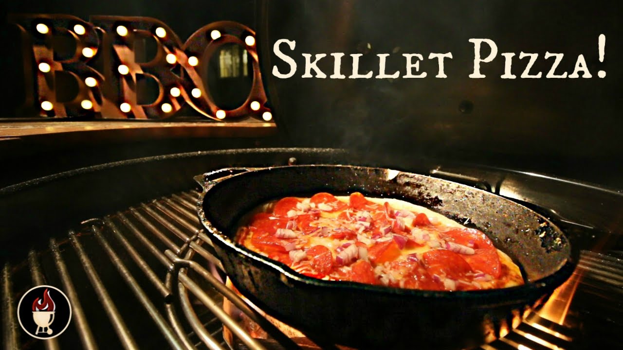 Skillet Pizza On The Weber Charcoal Grill | Cast Iron Pizza On The Barbecue