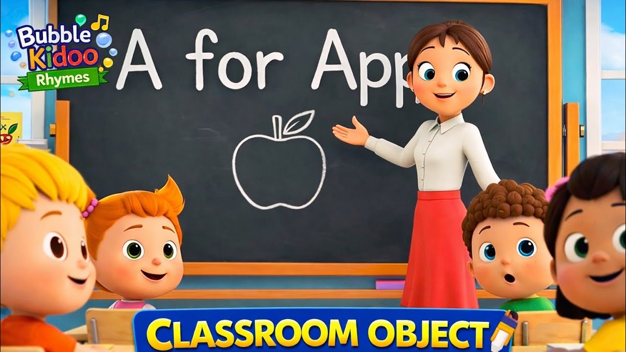 Classroom Objects Song for Kids | Book, Bag, Pencil & More | Nursery Rhymes